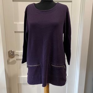 Croft & Barrow Zippered Crewneck Top